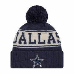 Dallas Cowboys New Era Youth Retro Cuffed Knit Hat with Pom Navy