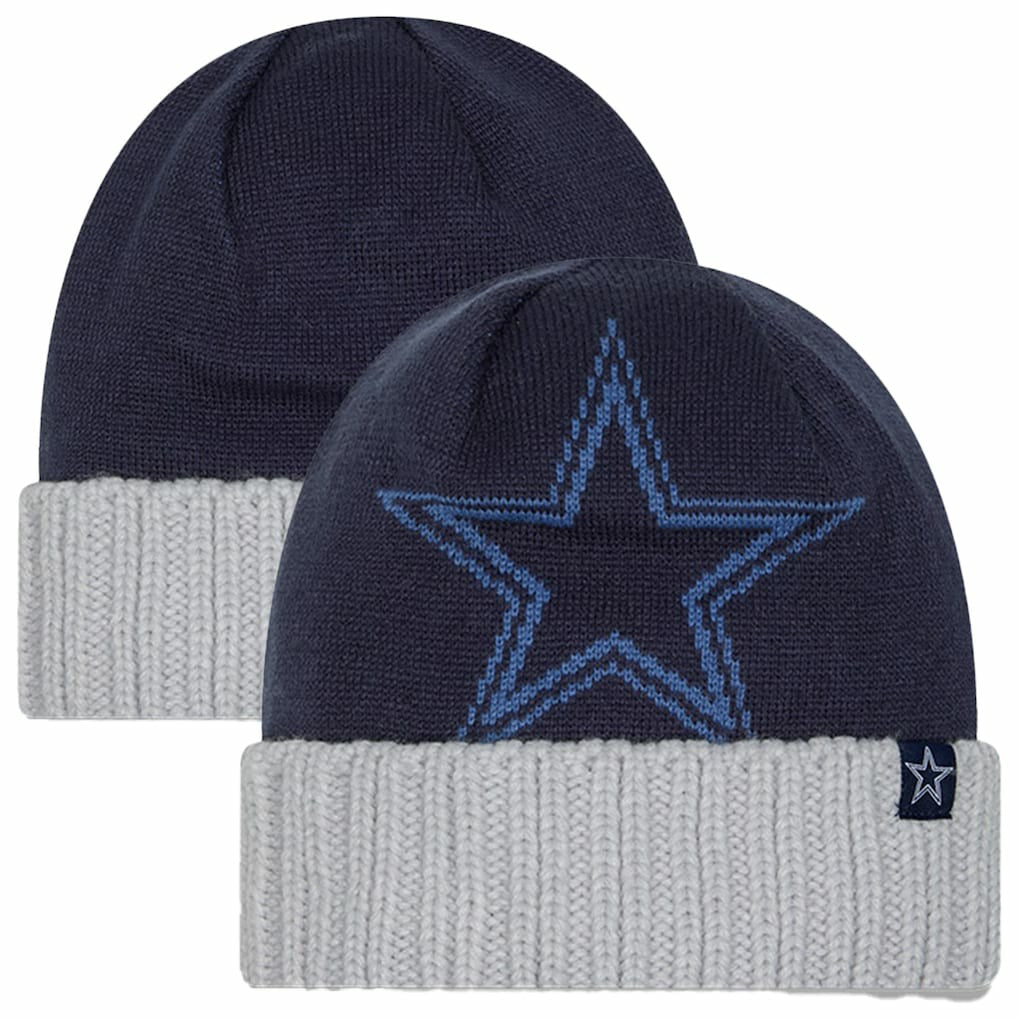 Dallas Cowboys New Era Youth Oversize Cuffed Knit Hat Navy