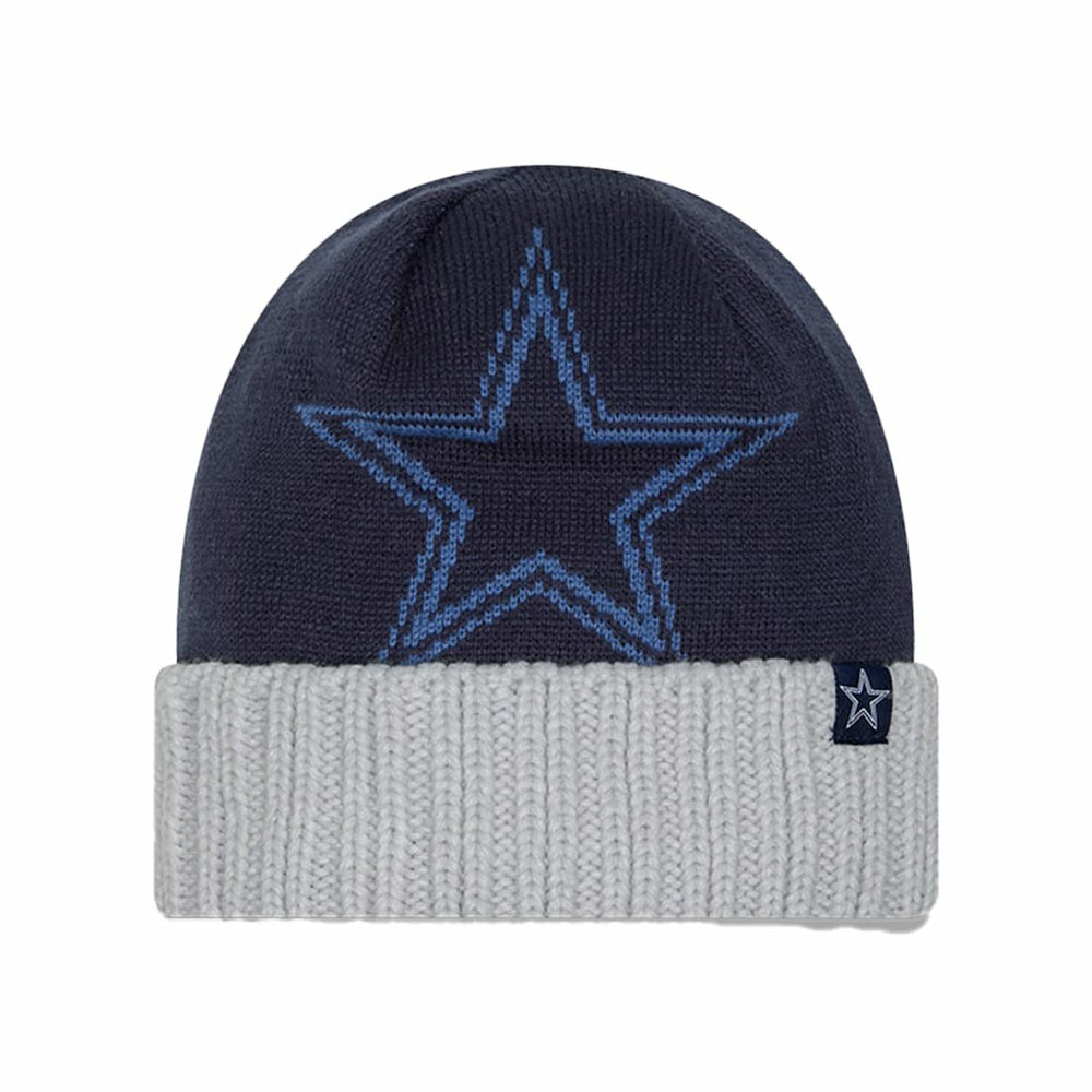 Dallas Cowboys New Era Youth Oversize Cuffed Knit Hat Navy