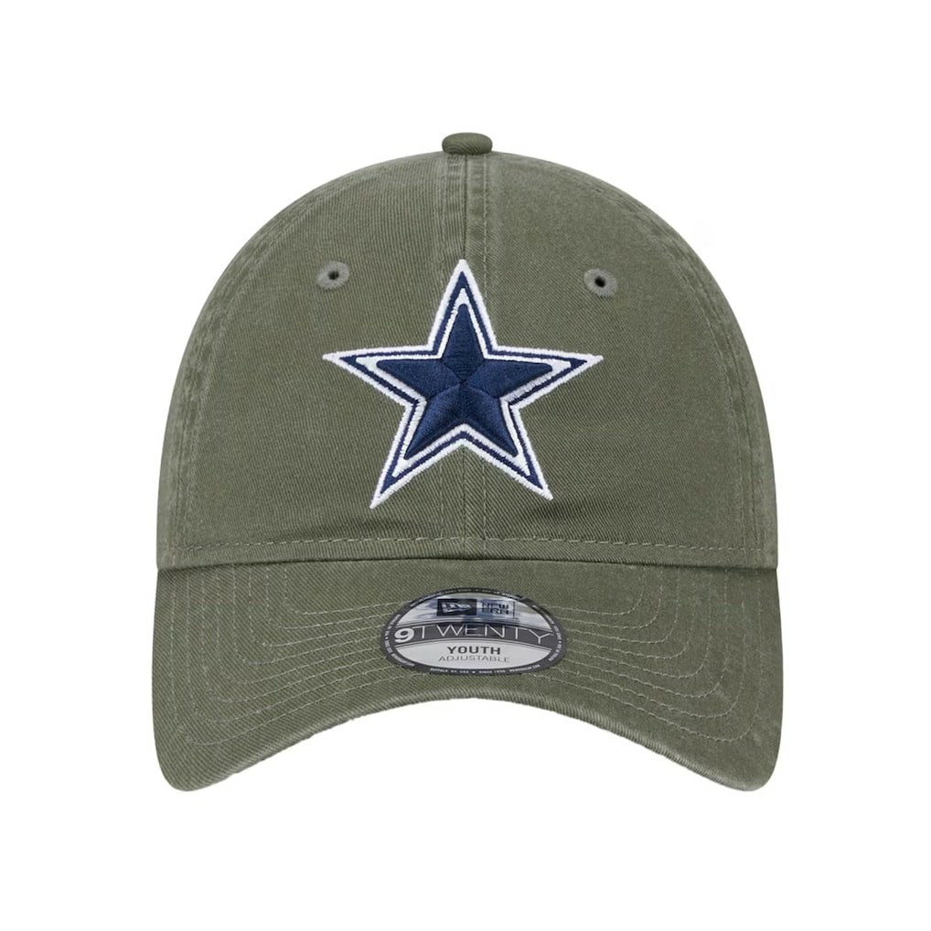 Dallas Cowboys New Era Youth Main 9TWENTY Adjustable Hat Olive