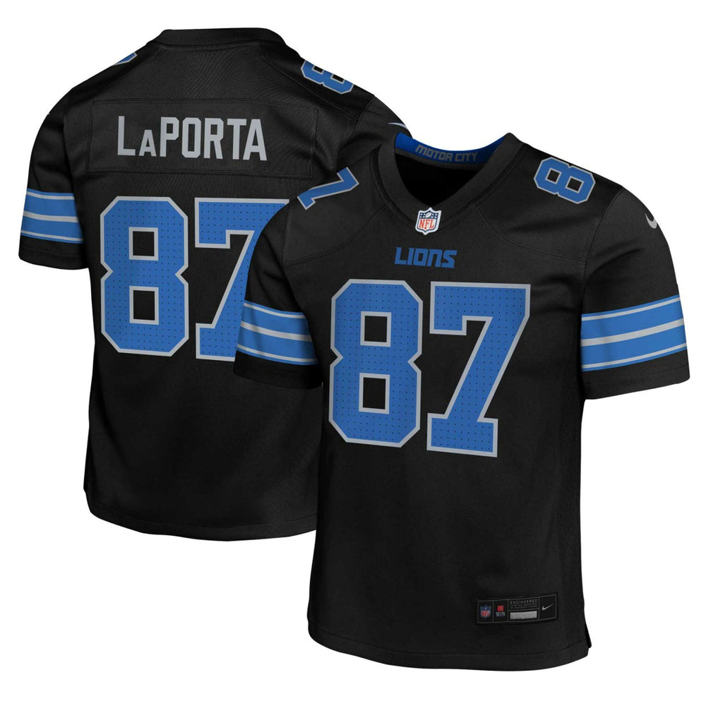 Nike Sam LaPorta Detroit Lions Youth Game Jersey Black