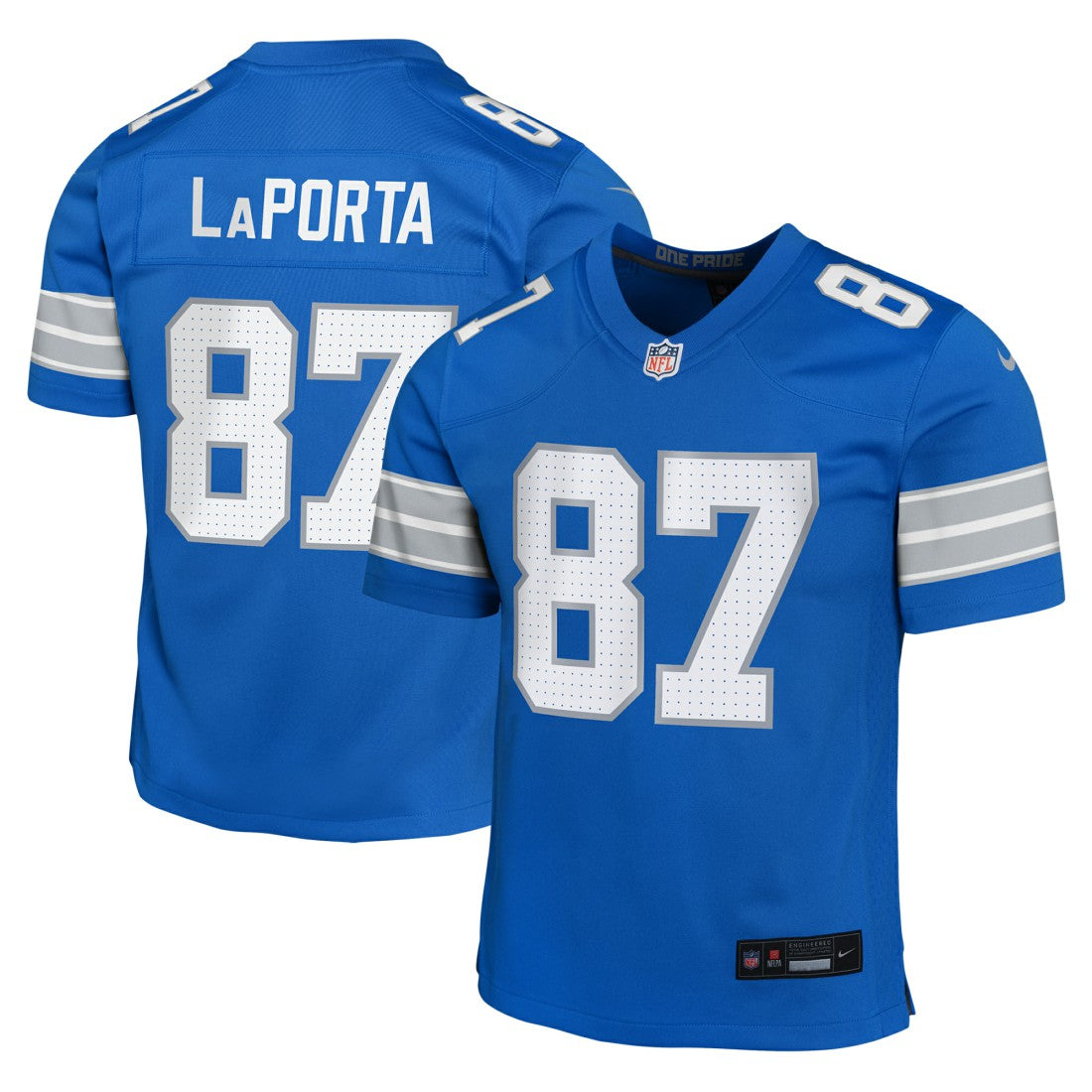 Nike Sam LaPorta Detroit Lions Youth Game Jersey Blue