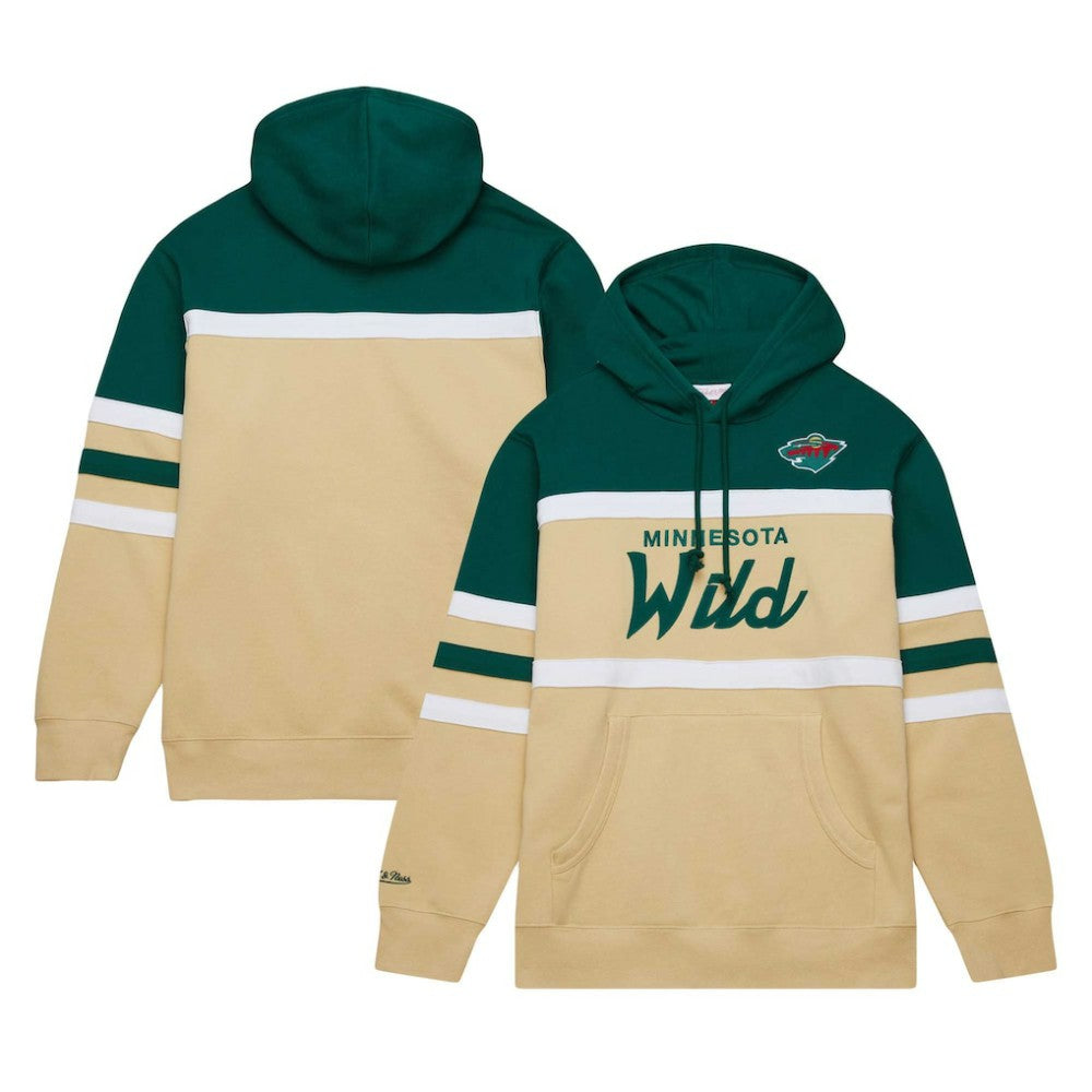 Minnesota Wild Mitchell & Ness Head Coach Pullover Hoodie - Cream/Green - NHL 201112905