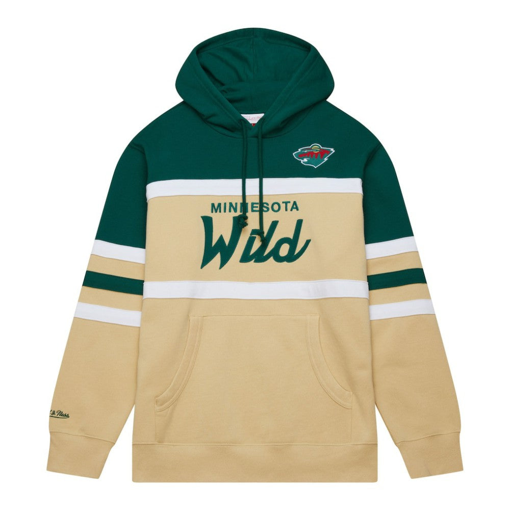Minnesota Wild Mitchell & Ness Head Coach Pullover Hoodie - Cream/Green - NHL 201112905