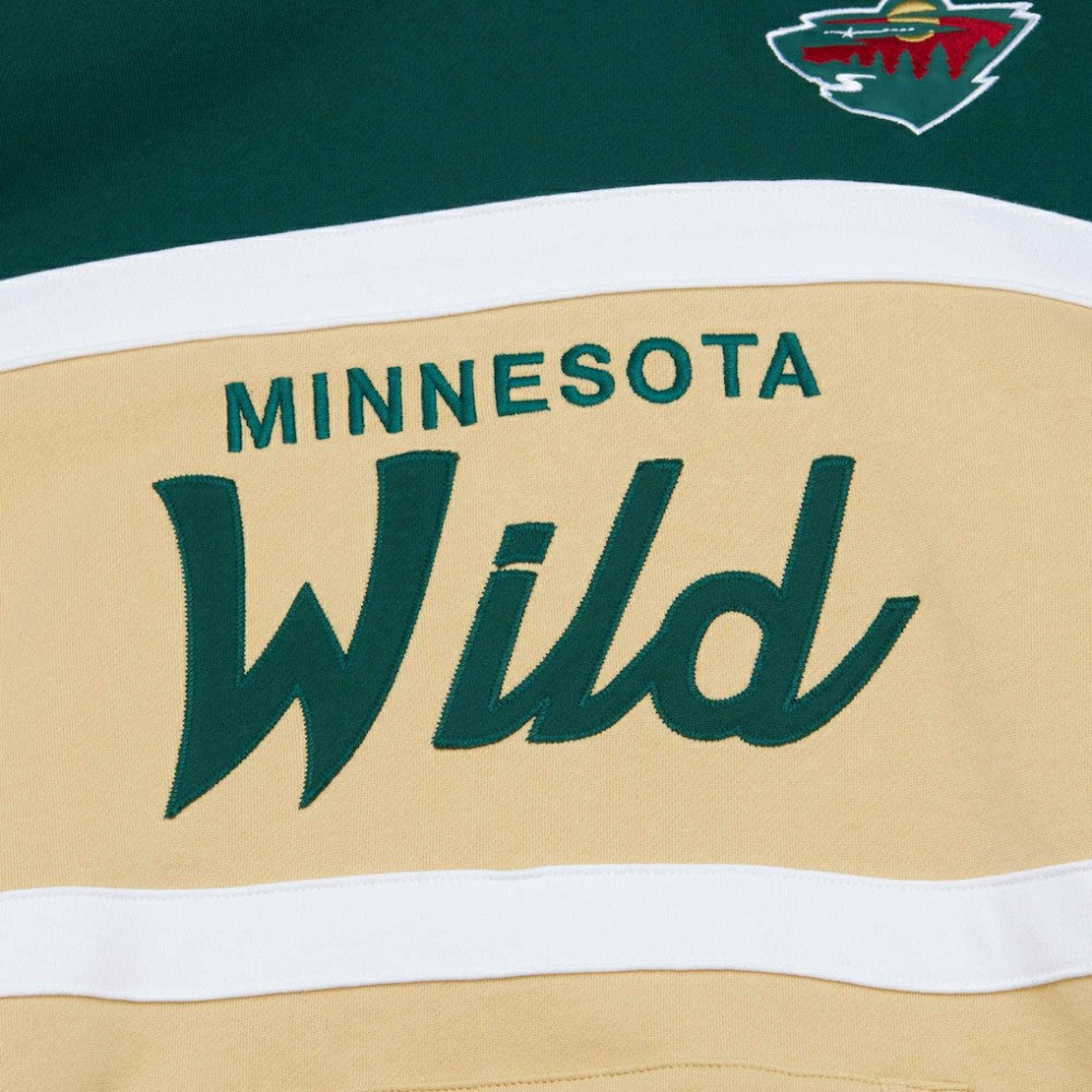 Minnesota Wild Mitchell & Ness Head Coach Pullover Hoodie - Cream/Green - NHL 201112905