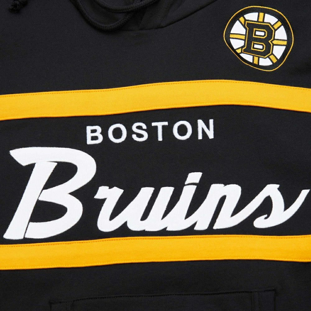 Boston Bruins Mitchell & Ness Head Coach Pullover Hoodie - Black - NHL 201112908