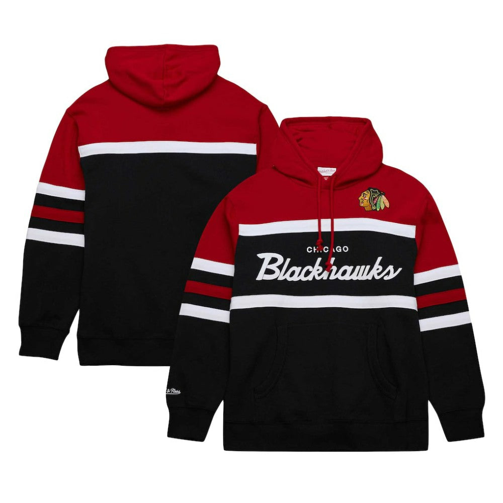 Chicago Blackhawks Mitchell & Ness Head Coach Pullover Hoodie - Black/Red - NHL 201112911