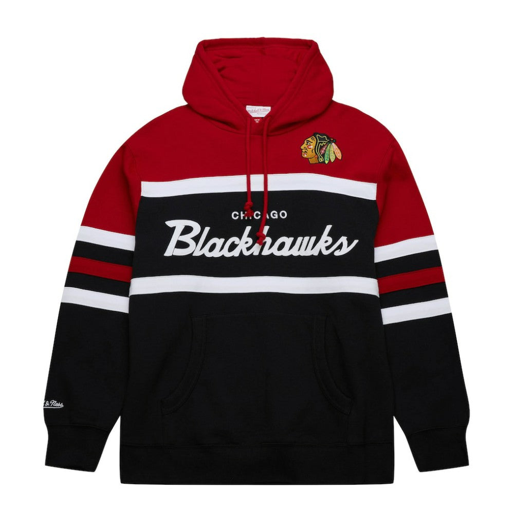Chicago Blackhawks Mitchell & Ness Head Coach Pullover Hoodie - Black/Red - NHL 201112911