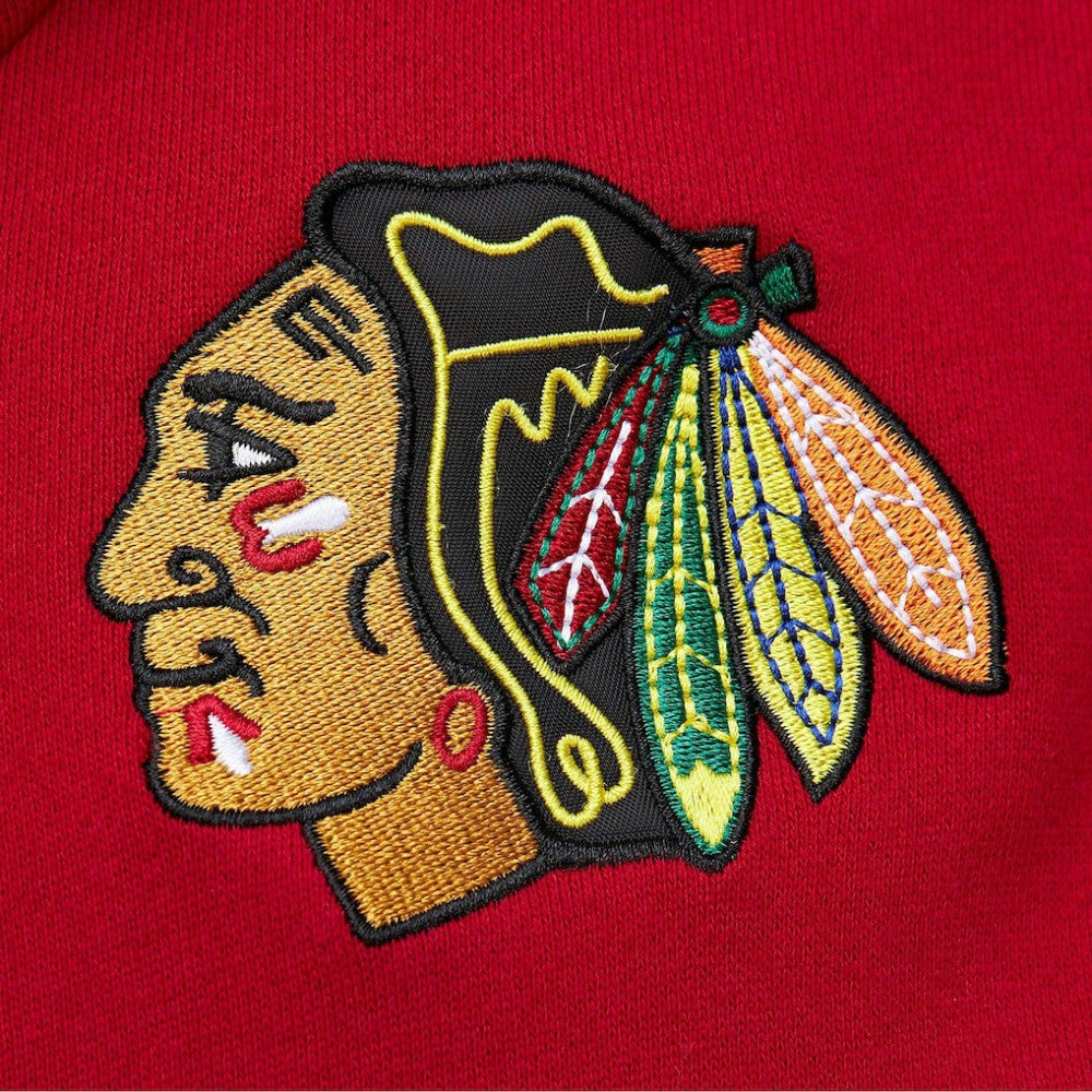 Chicago Blackhawks Mitchell & Ness Head Coach Pullover Hoodie - Black/Red - NHL 201112911