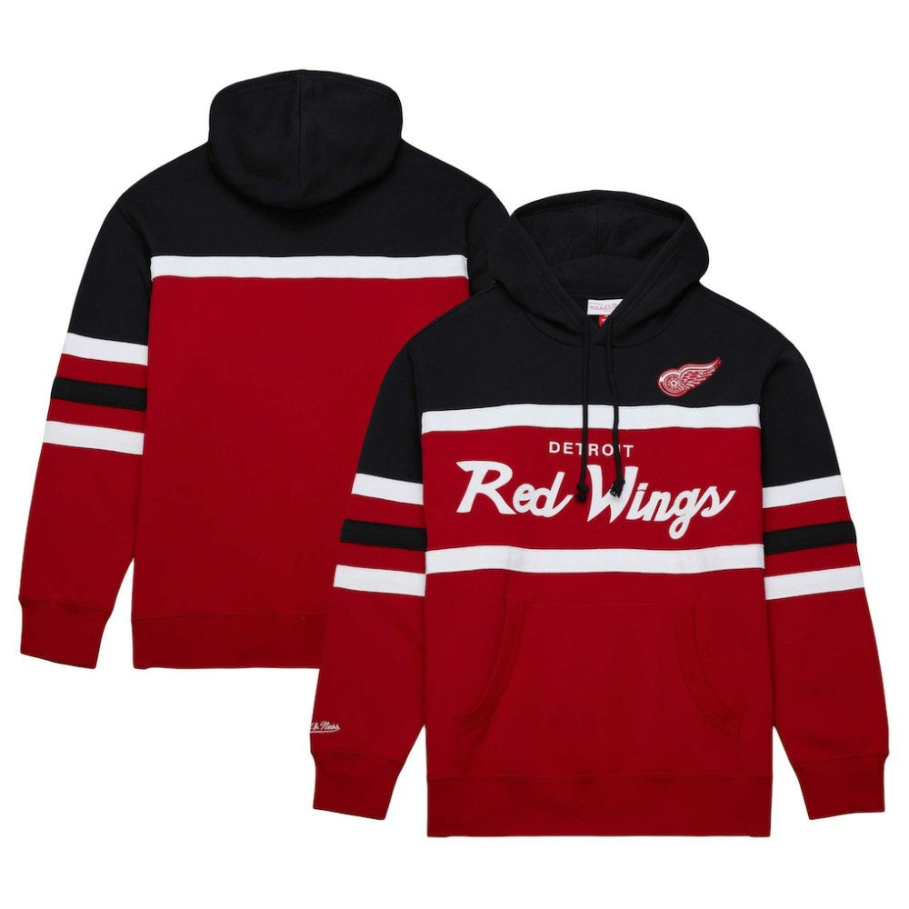 Detroit Red Wings Mitchell & Ness Head Coach Pullover Hoodie - Red/Black - NHL 201112913
