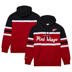 Detroit Red Wings Mitchell & Ness Head Coach Pullover Hoodie - Red/Black - NHL 201112913