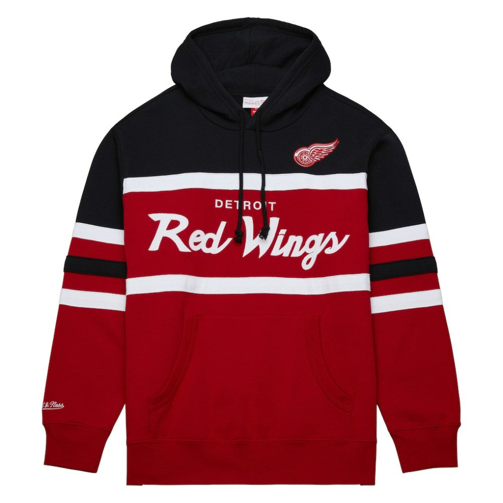 Detroit Red Wings Mitchell & Ness Head Coach Pullover Hoodie - Red/Black - NHL 201112913