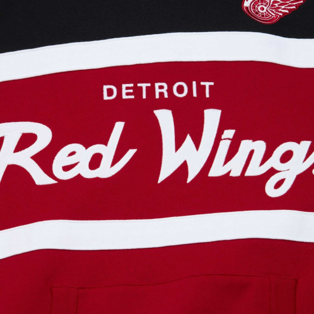 Detroit Red Wings Mitchell & Ness Head Coach Pullover Hoodie - Red/Black - NHL 201112913