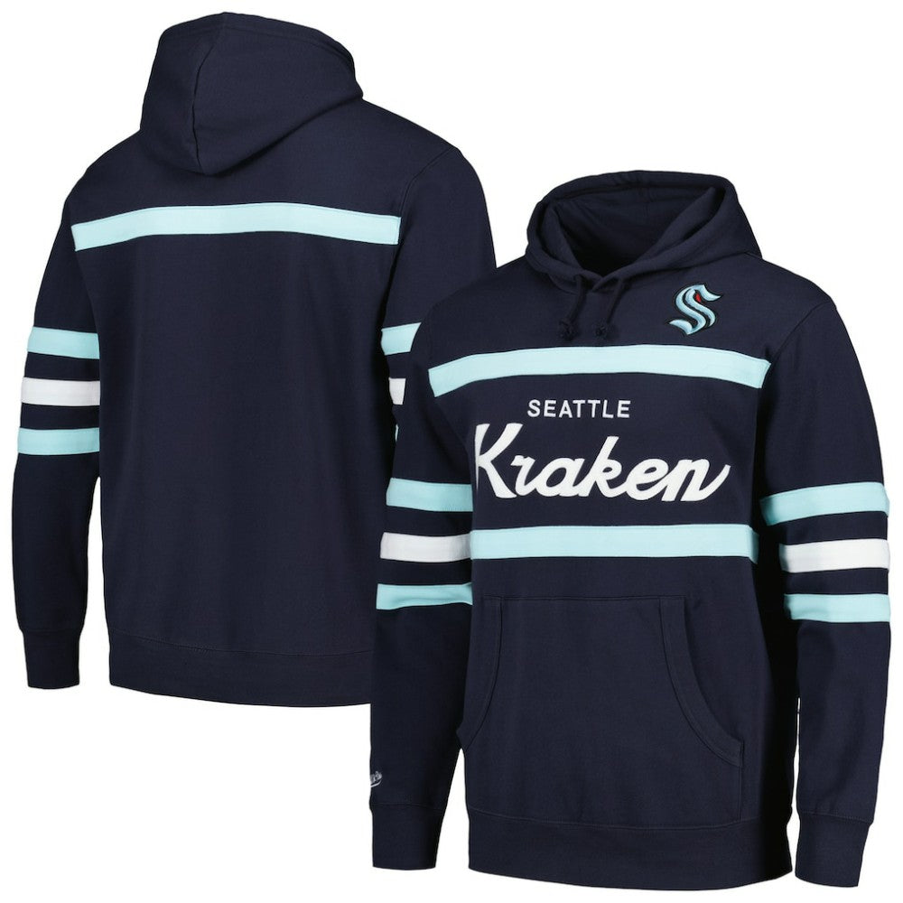 Seattle Kraken Mitchell & Ness Head Coach Pullover Hoodie - Deep Sea Blue - NHL 201112920