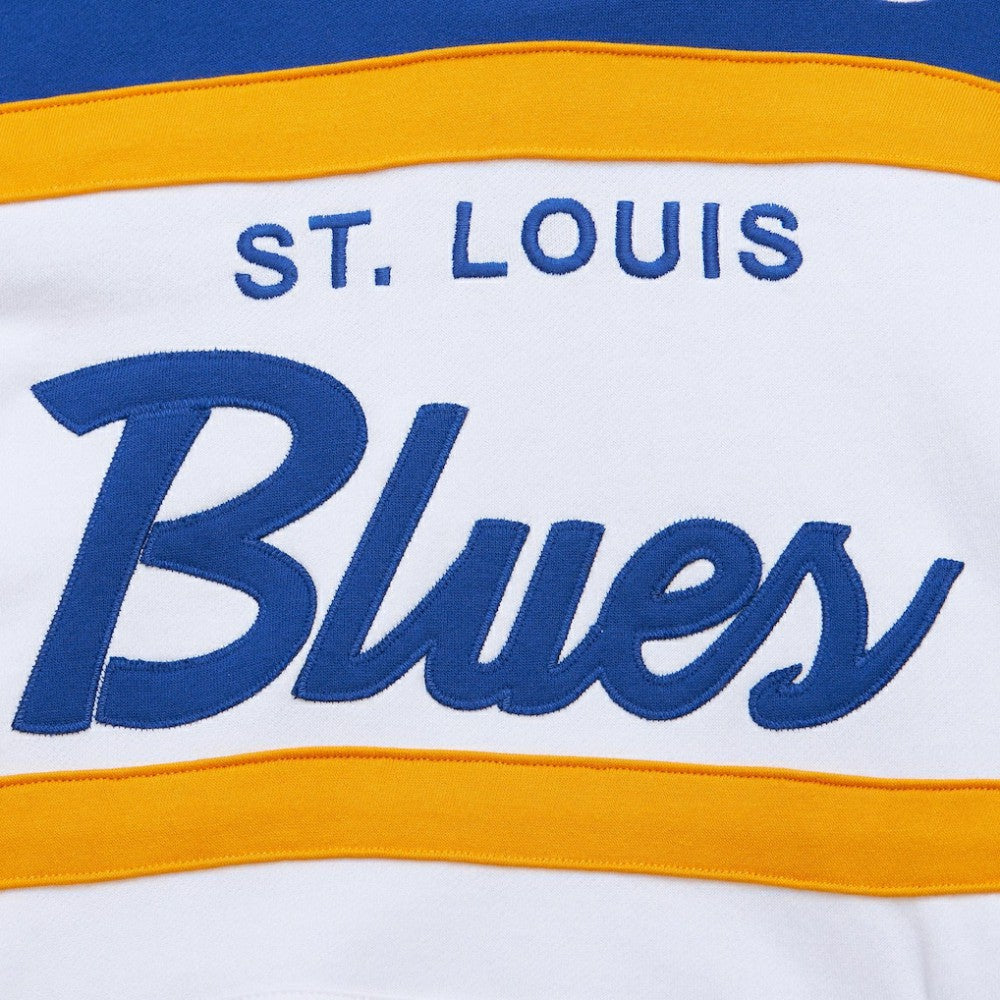 St. Louis Blues Mitchell & Ness Head Coach Pullover Hoodie - White/Blue - NHL 201112921