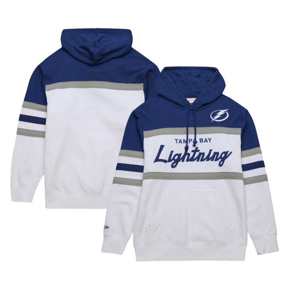 Tampa Bay Lightning Mitchell & Ness Head Coach Pullover Hoodie - White/Blue - NHL 201112922