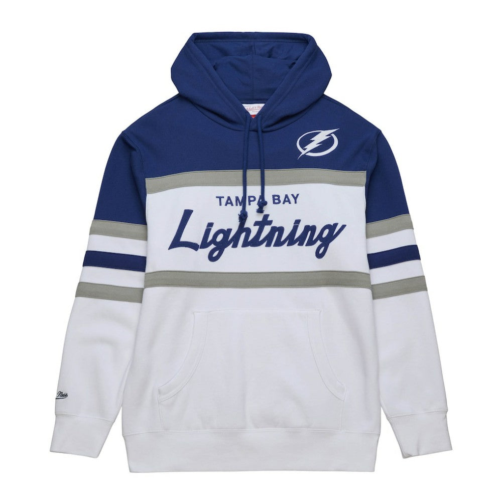 Tampa Bay Lightning Mitchell & Ness Head Coach Pullover Hoodie - White/Blue - NHL 201112922