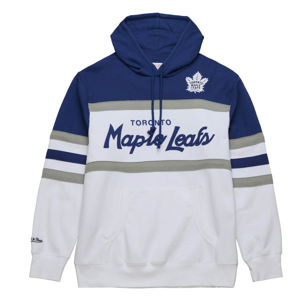 Toronto Maple Leafs Mitchell & Ness Head Coach Pullover Hoodie - White/Blue - NHL 201112923
