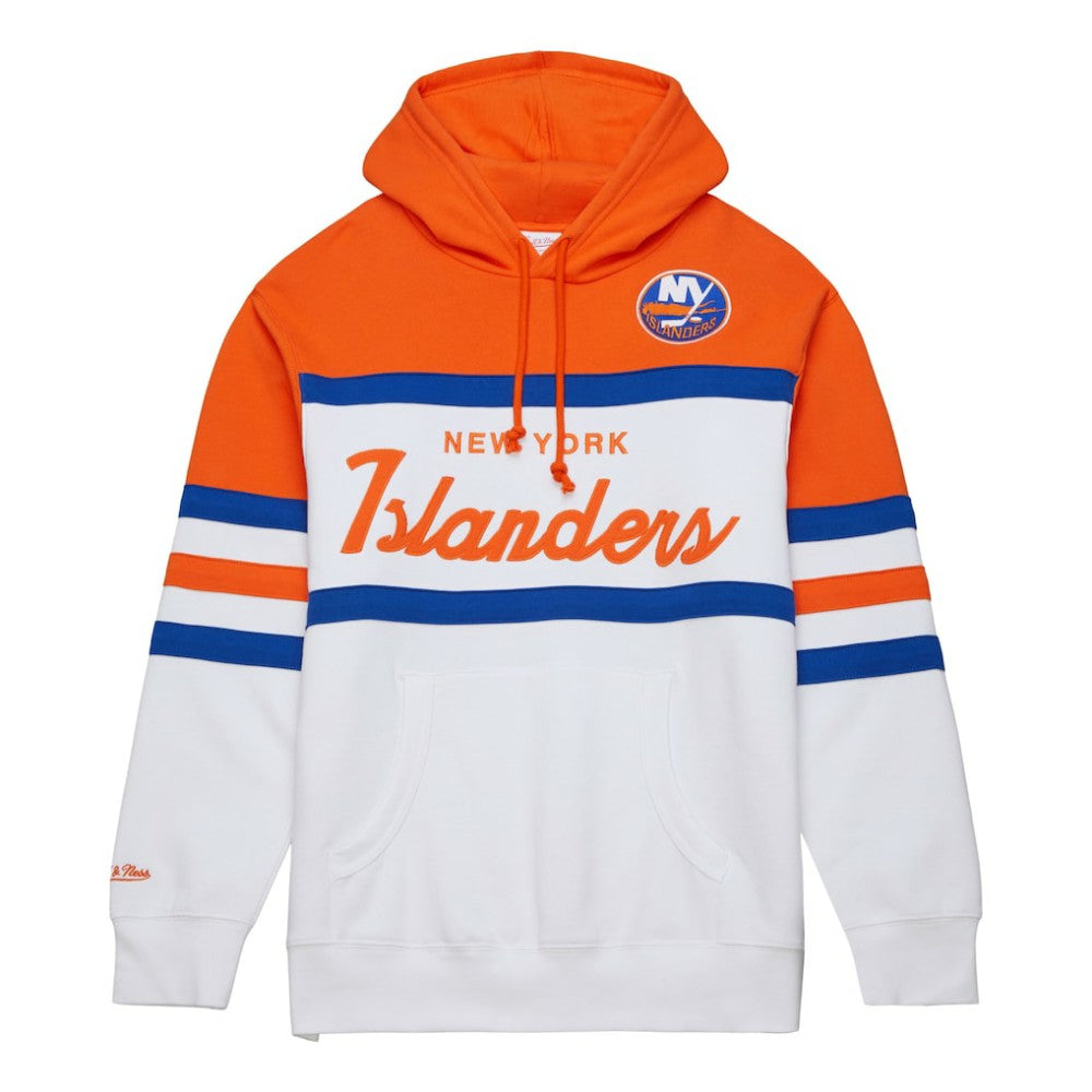 New York Islanders Mitchell & Ness Head Coach Pullover Hoodie - White/Orange - NHL 201112925