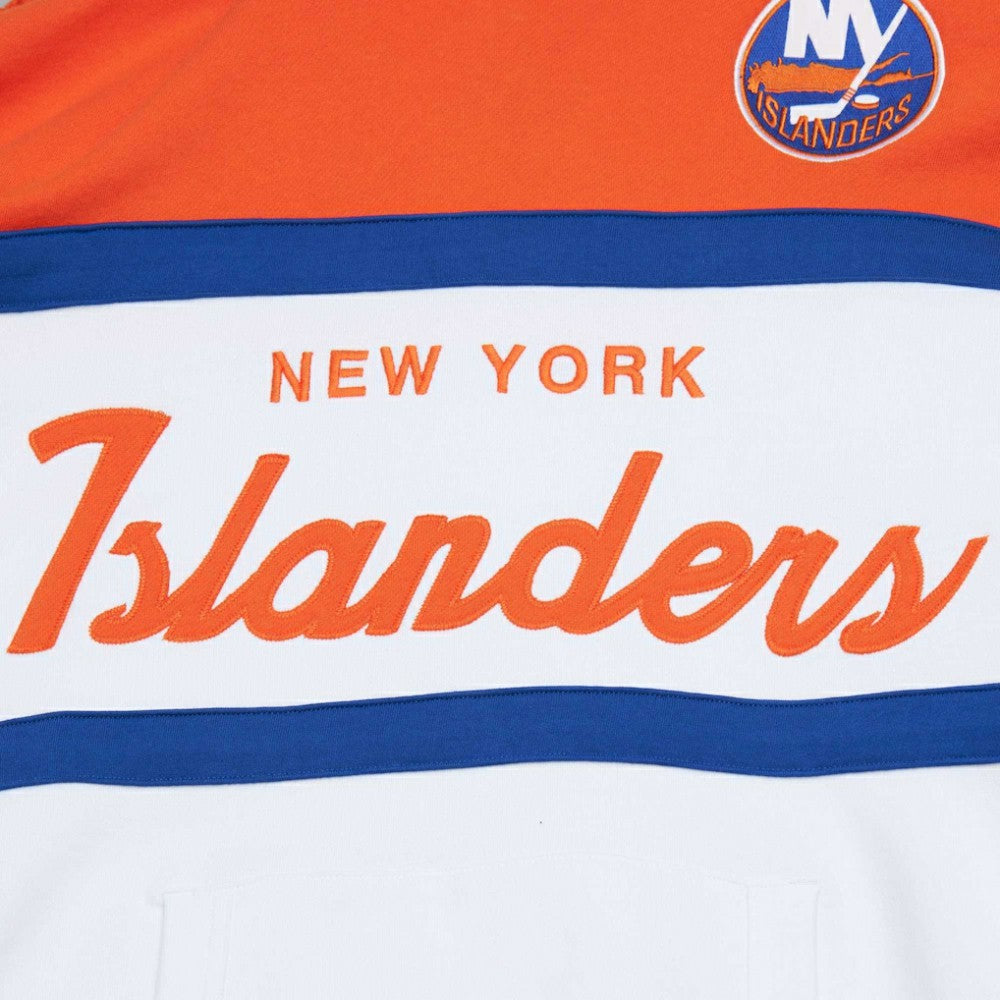 New York Islanders Mitchell & Ness Head Coach Pullover Hoodie - White/Orange - NHL 201112925