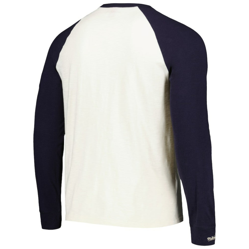 Seattle Kraken Mitchell & Ness Legendary Slub Vintage Raglan Long Sleeve T-Shirt - Cream - NHL 201112934
