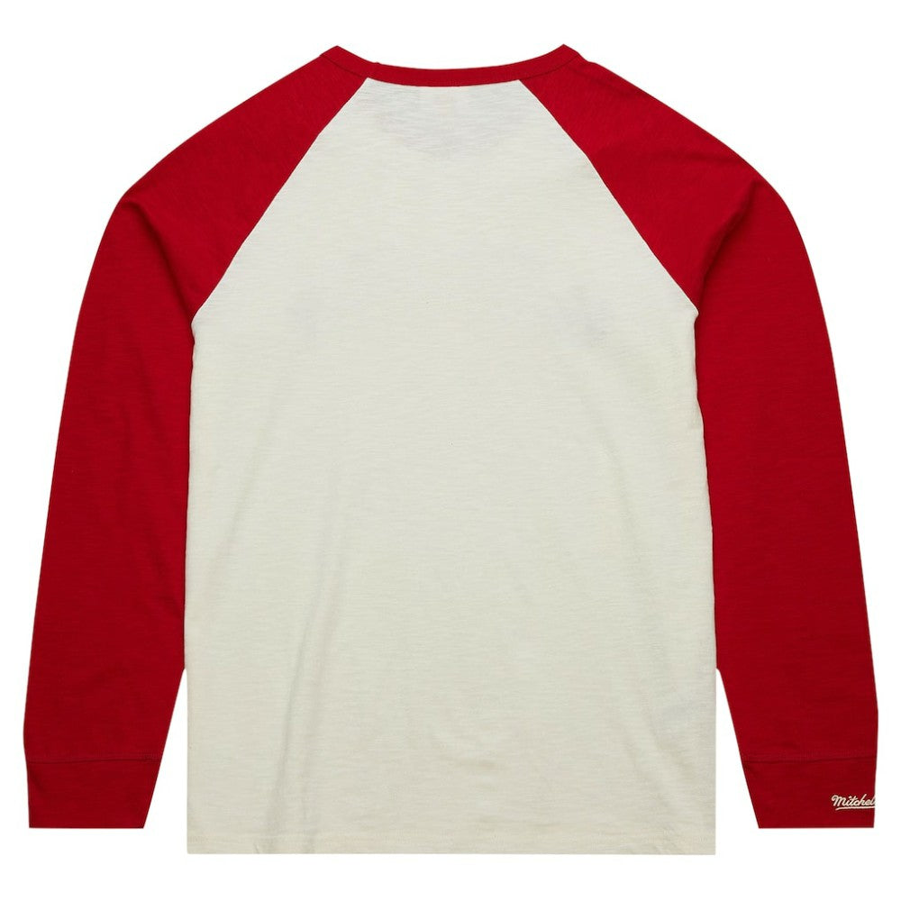Chicago Blackhawks Mitchell & Ness Legendary Slub Vintage Raglan Long Sleeve T-Shirt - Cream - NHL 201112939