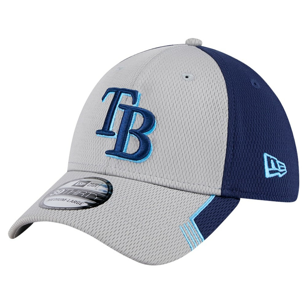 Tampa Bay Rays New Era Visor Trim 39THIRTY Flex Hat - Gray/Navy - New Era Discount