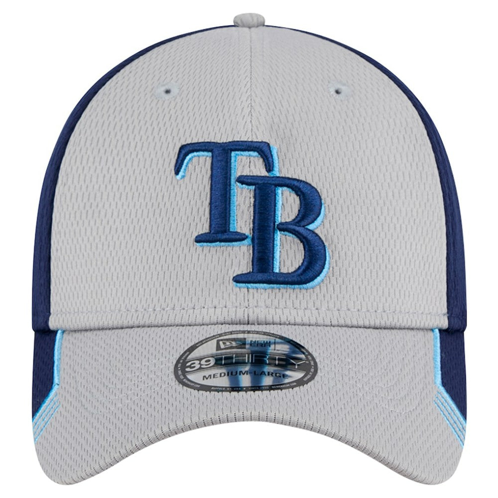 Tampa Bay Rays New Era Visor Trim 39THIRTY Flex Hat - Gray/Navy - New Era Discount