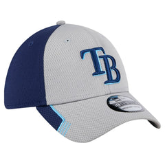 Tampa Bay Rays New Era Visor Trim 39THIRTY Flex Hat - Gray/Navy - New Era Discount