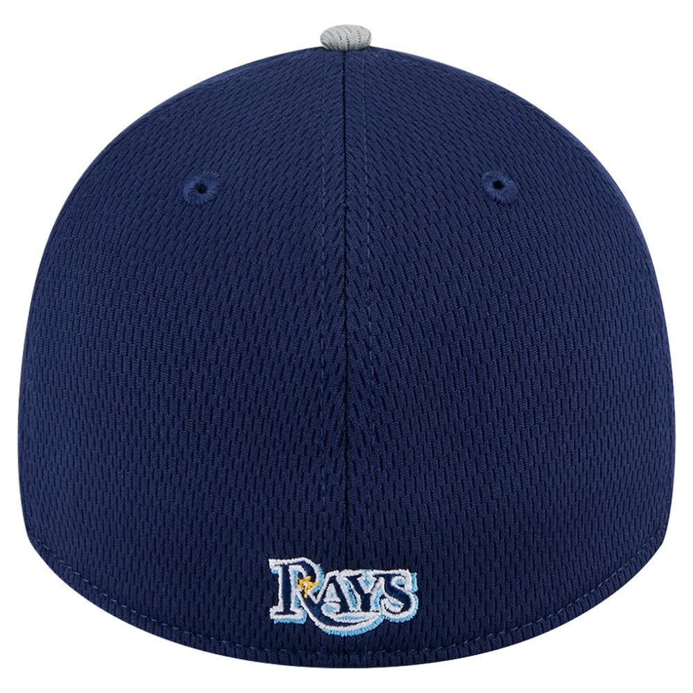 Tampa Bay Rays New Era Visor Trim 39THIRTY Flex Hat - Gray/Navy - New Era Discount