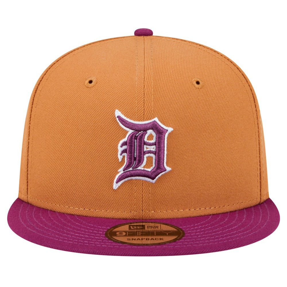 Detroit Tigers New Era Color Pack Two-Tone 9FIFTY Snapback Hat - Brown/Purple - New Era Discount