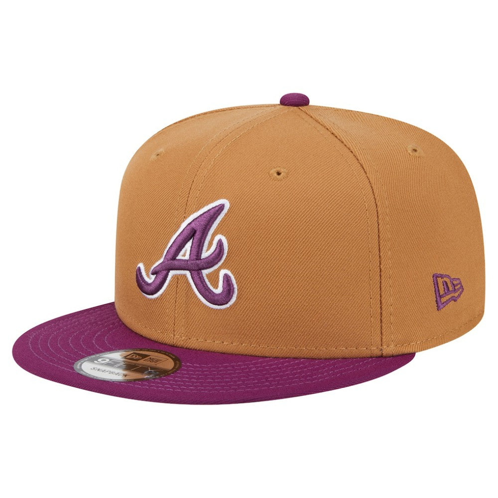 Atlanta Braves New Era Color Pack Two-Tone 9FIFTY Snapback Hat - Brown/Purple - New Era on Sale