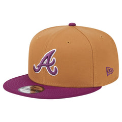 Atlanta Braves New Era Color Pack Two-Tone 9FIFTY Snapback Hat - Brown/Purple - New Era on Sale