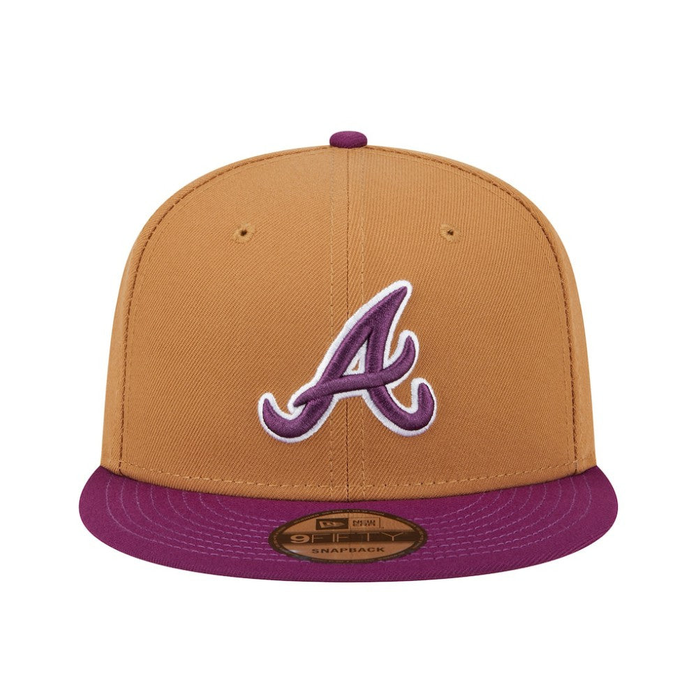Atlanta Braves New Era Color Pack Two-Tone 9FIFTY Snapback Hat - Brown/Purple - New Era on Sale