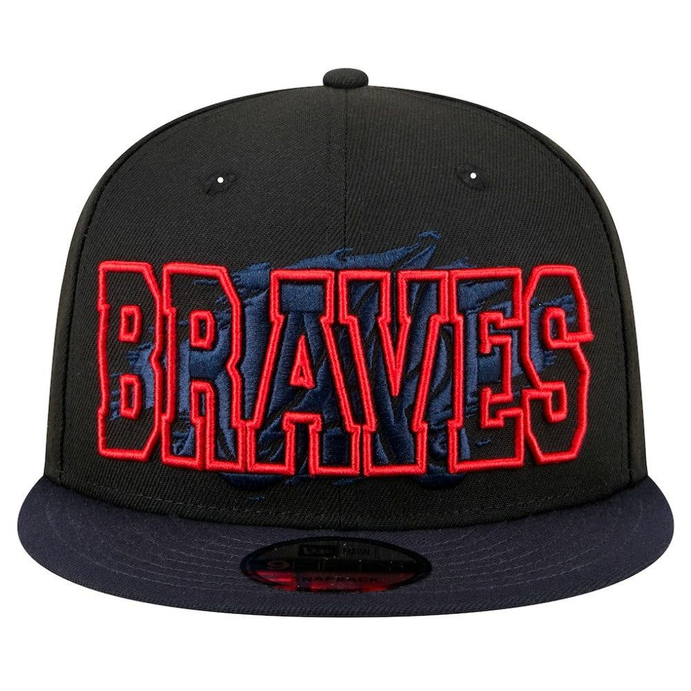 Atlanta Braves New Era Splatter 9FIFTY Snapback Hat - Black - New Era on Sale