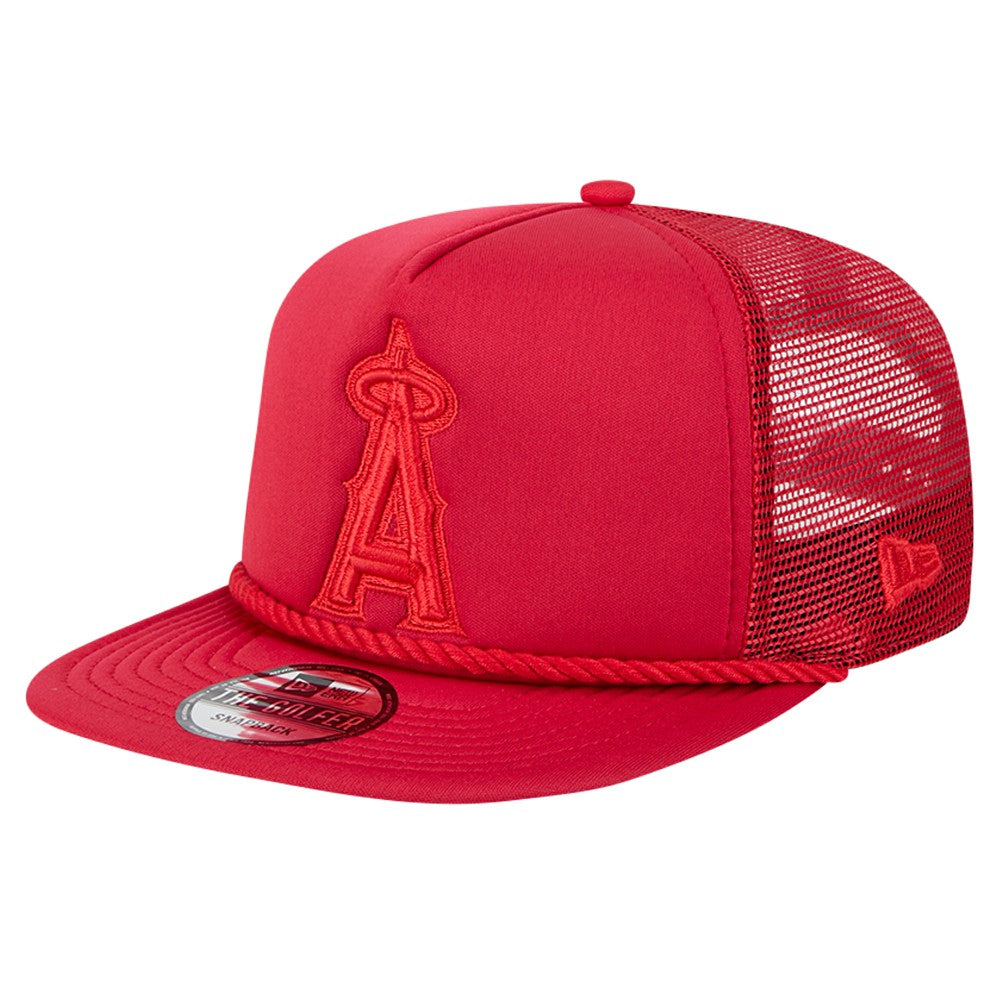 Los Angeles Angels New Era Tone Foam Meshback Golfer Snapback Hat - Red - New Era Online
