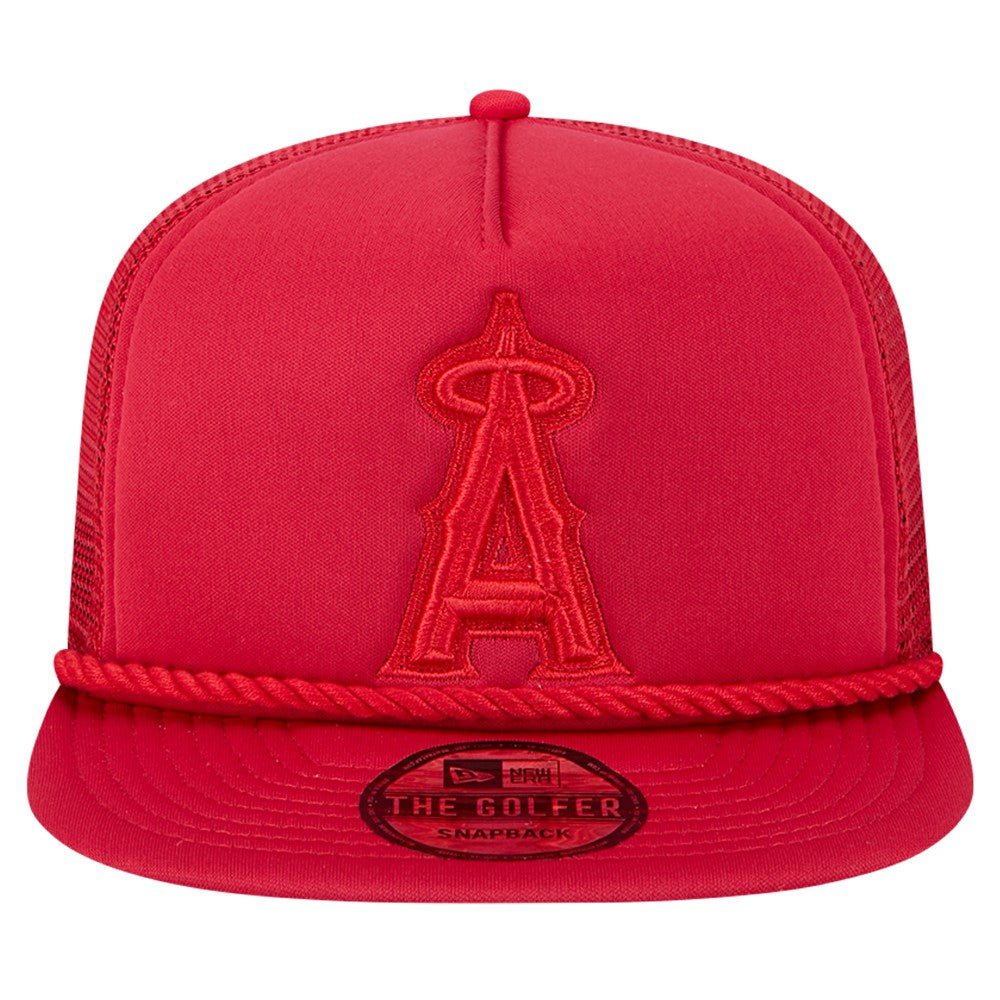 Los Angeles Angels New Era Tone Foam Meshback Golfer Snapback Hat - Red - New Era Online