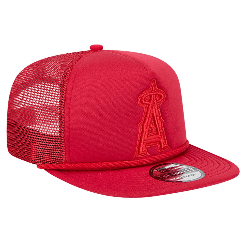 Los Angeles Angels New Era Tone Foam Meshback Golfer Snapback Hat - Red - New Era Online