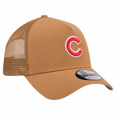 Chicago Cubs New Era A-Frame Trucker 9FORTY Adjustable Hat - Brown - New Era Lifestyle