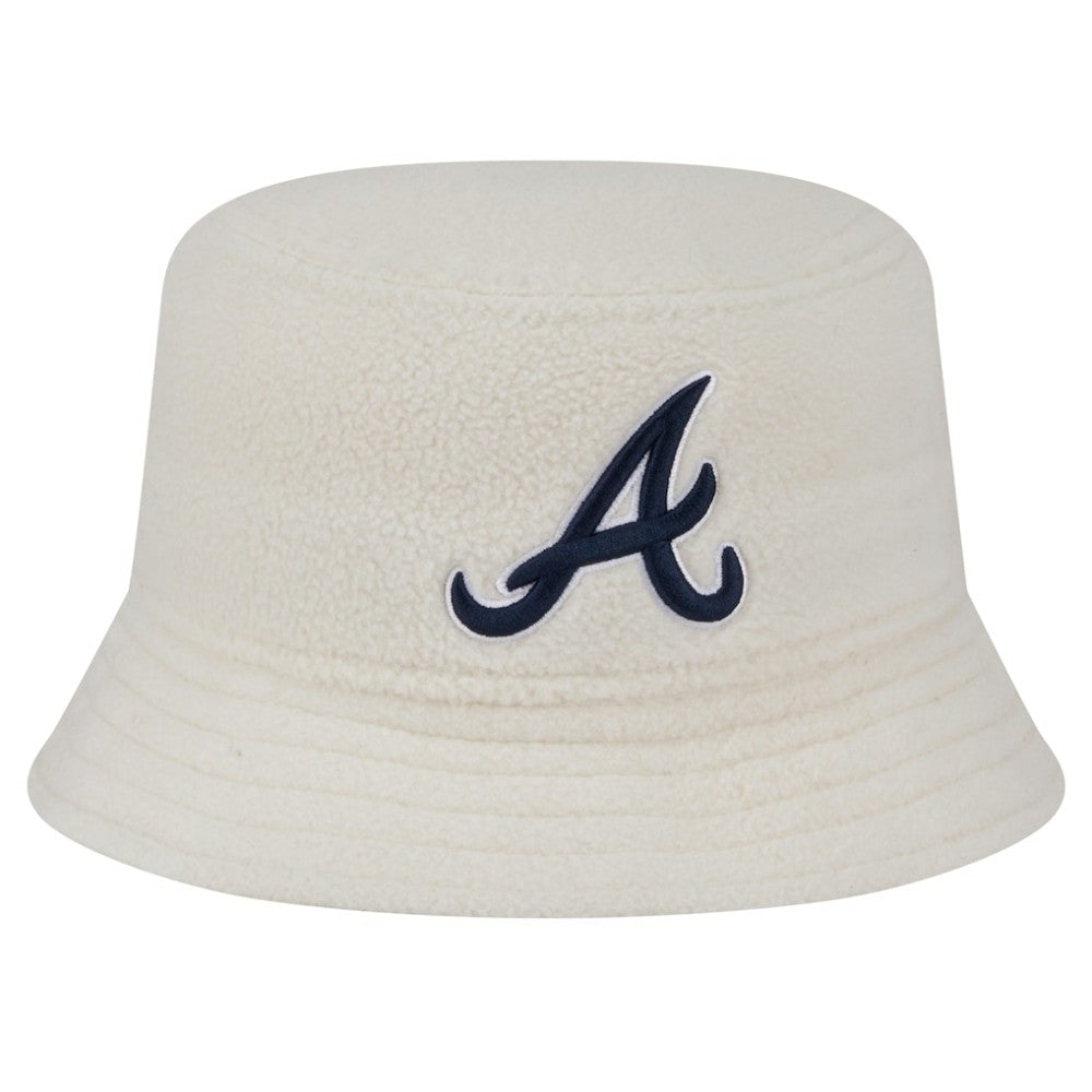 Atlanta Braves New Era Women's Chrome Cozy Bucket Hat - White - New Era Discount