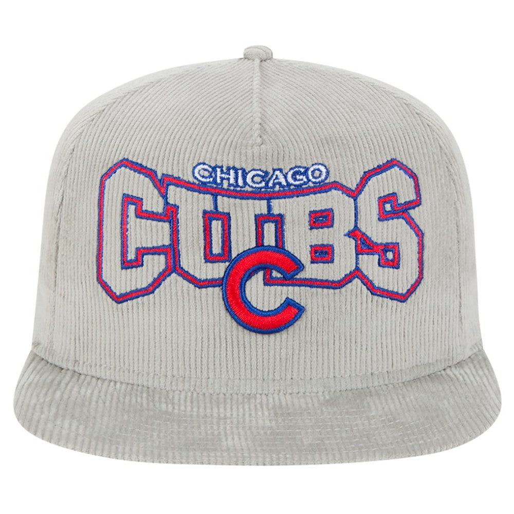New Era Chicago Cubs Gray Corduroy Golfer Snapback Hat - New Era Lifestyle
