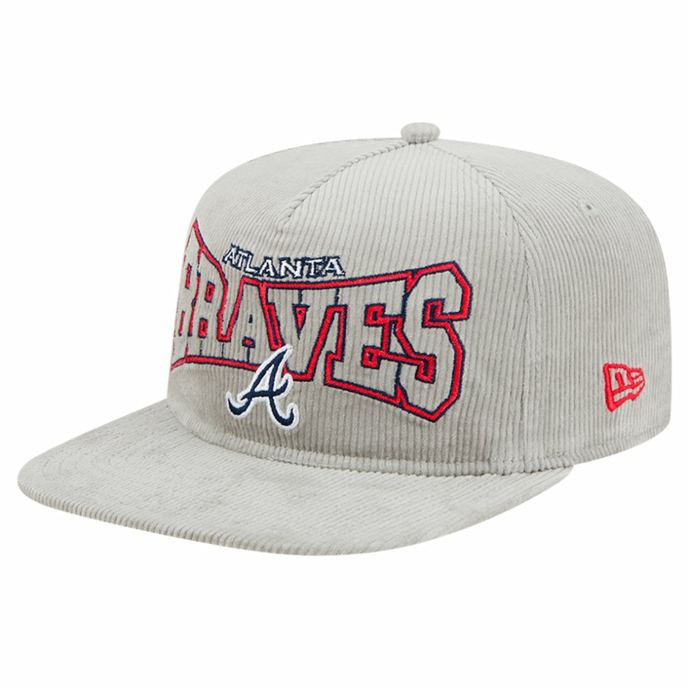 New Era Atlanta Braves Gray Corduroy Golfer Snapback Hat - New Era on Sale