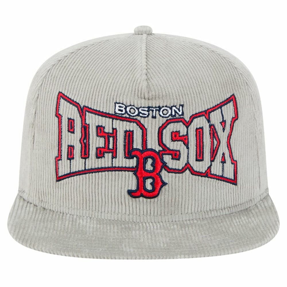 New Era Boston Red Sox Gray Corduroy Golfer Snapback Hat - New Era Lifestyle