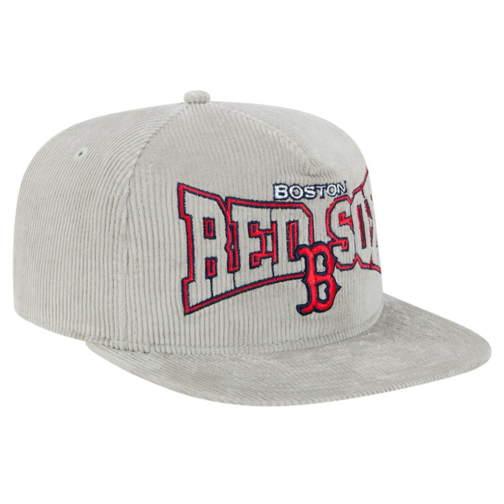 New Era Boston Red Sox Gray Corduroy Golfer Snapback Hat - New Era Lifestyle