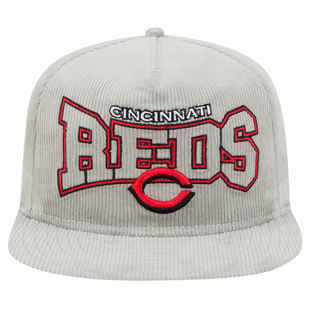 New Era Cincinnati Reds Gray Corduroy Golfer Snapback Hat - New Era Lifestyle