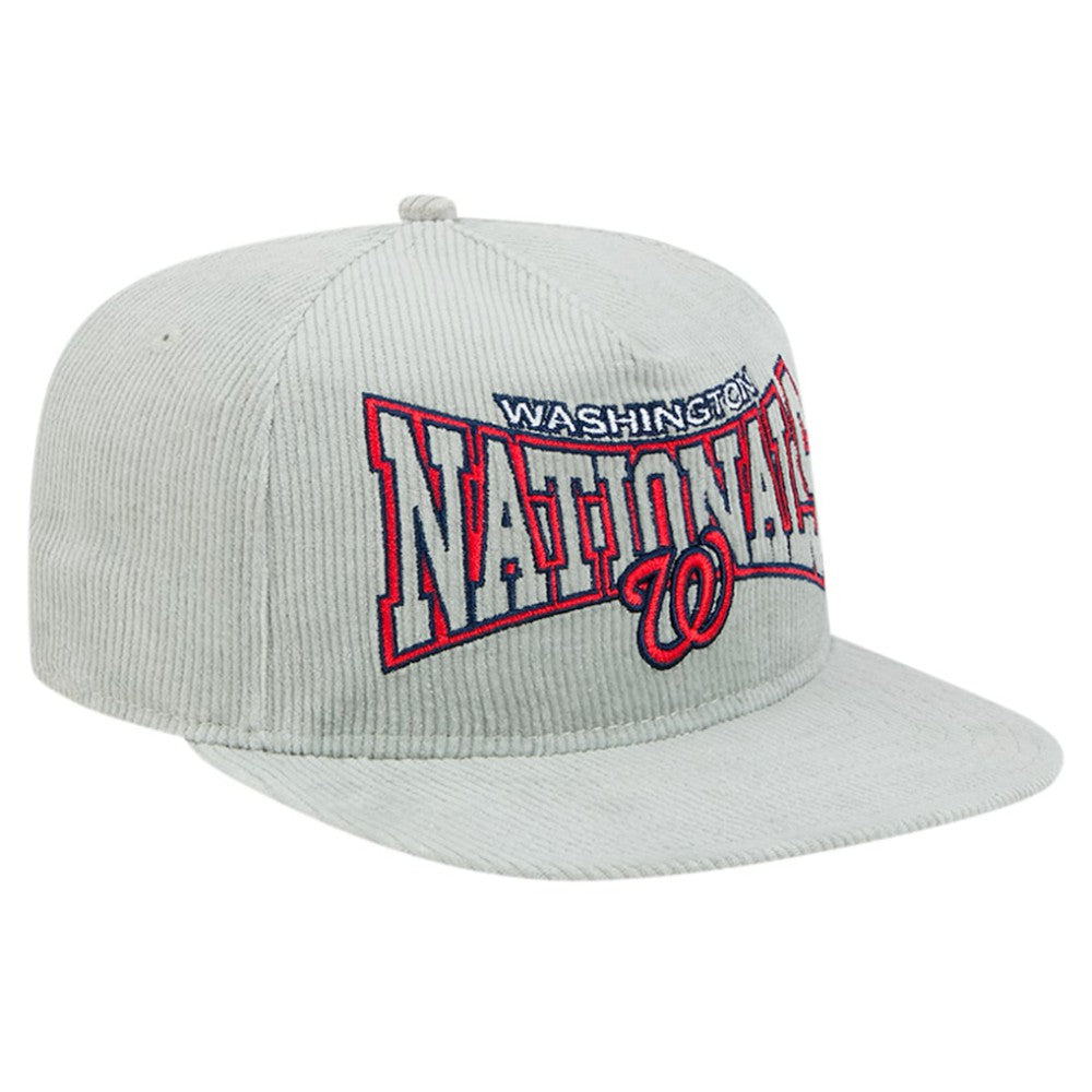 New Era Washington Nationals Gray Corduroy Golfer Snapback Hat - New Era Online