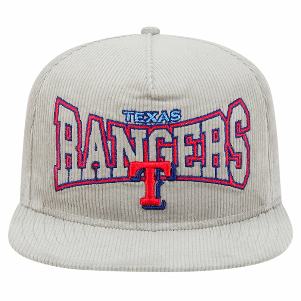 New Era Texas Rangers Gray Corduroy Golfer Snapback Hat - New Era Lifestyle