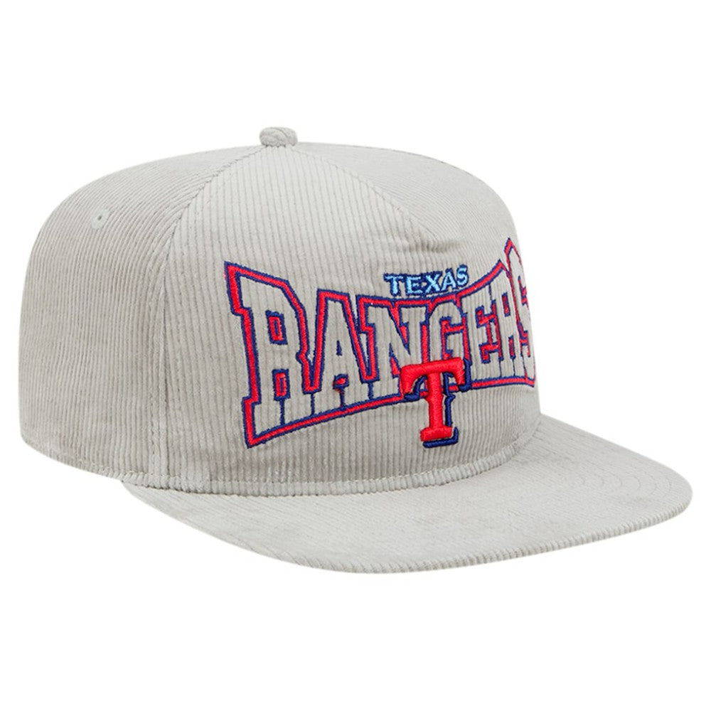 New Era Texas Rangers Gray Corduroy Golfer Snapback Hat - New Era Lifestyle