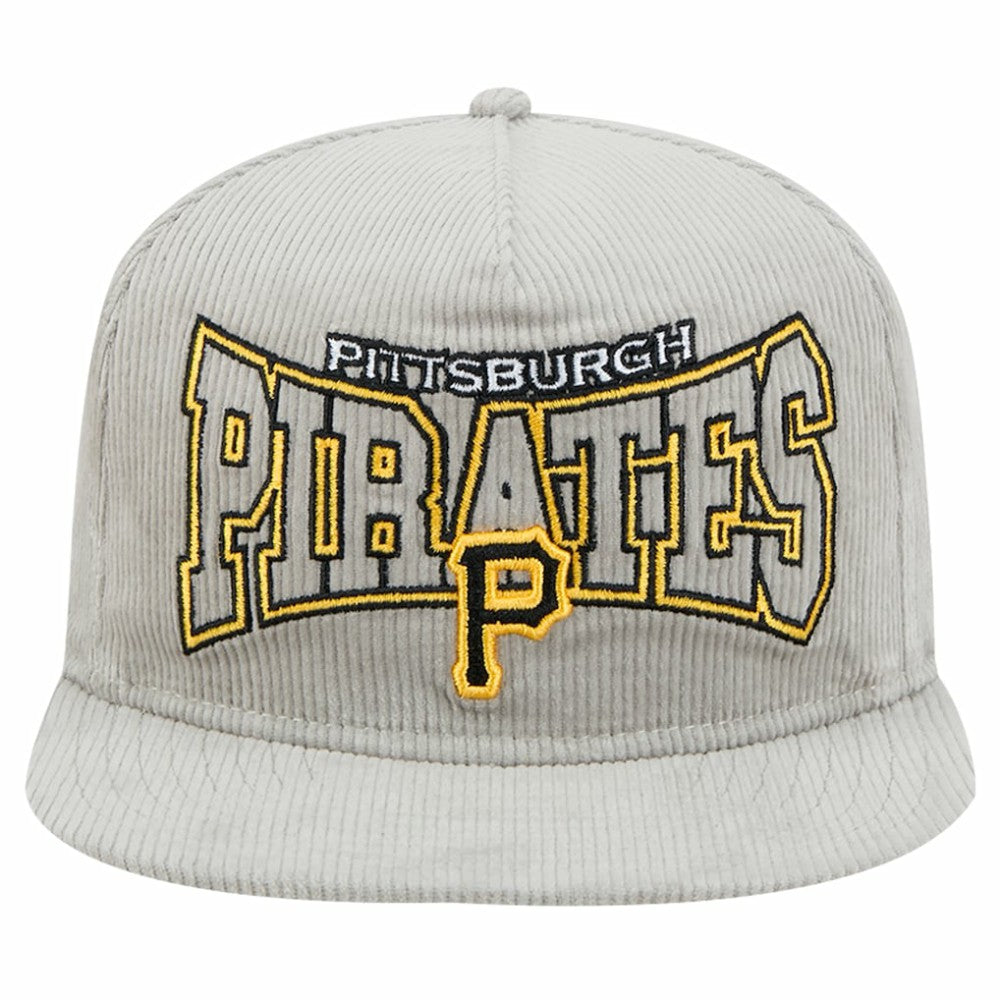 New Era Pittsburgh Pirates Gray Corduroy Golfer Snapback Hat - New Era on Sale