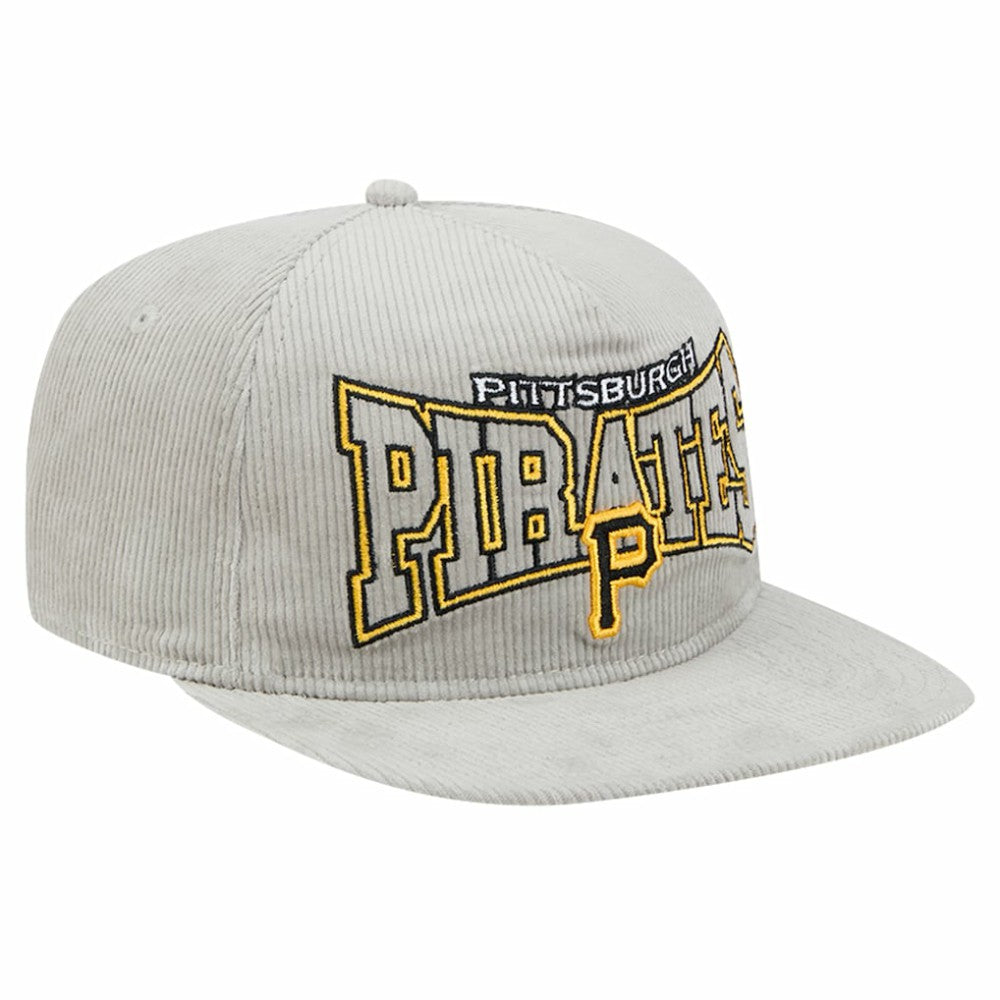 New Era Pittsburgh Pirates Gray Corduroy Golfer Snapback Hat - New Era on Sale